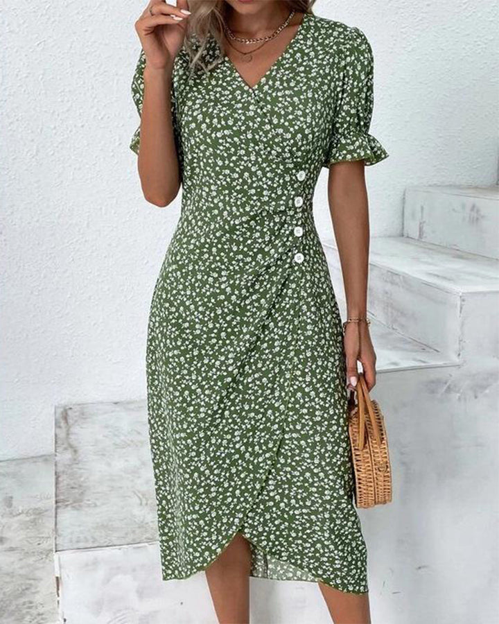 Gloria floral short sleeve dress
