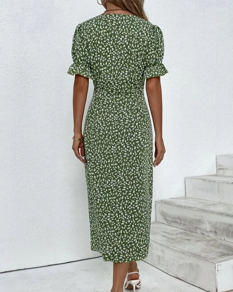 Gloria floral short sleeve dress