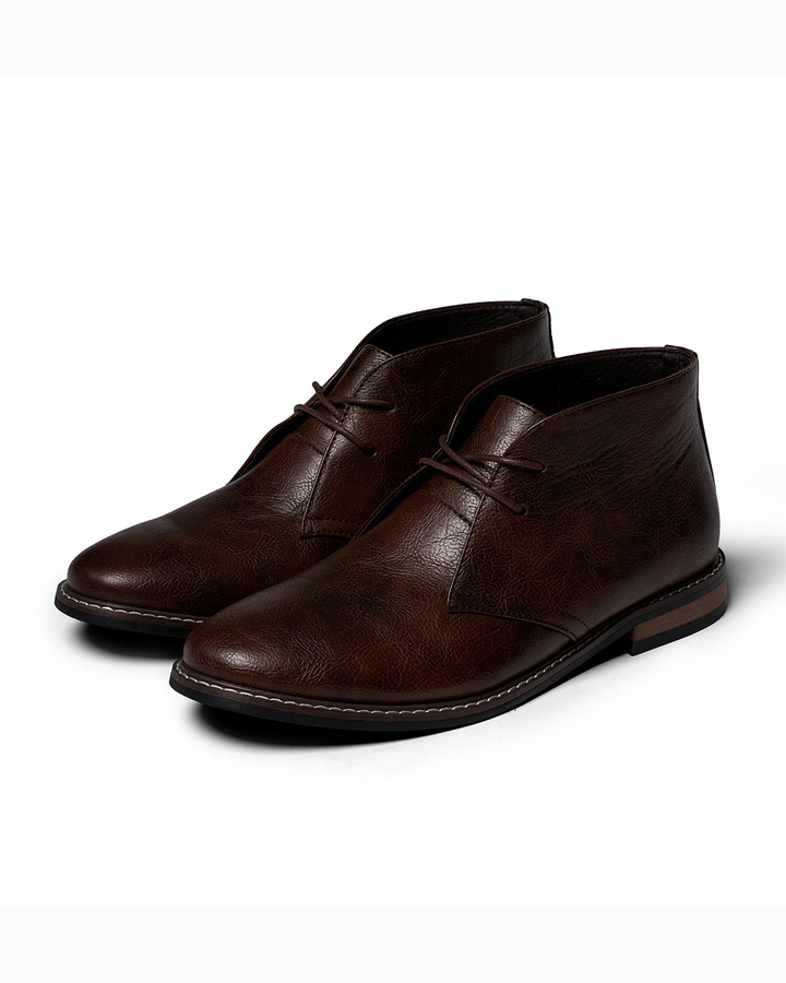 Russell Leather Look Ankle Lace Up Boots
