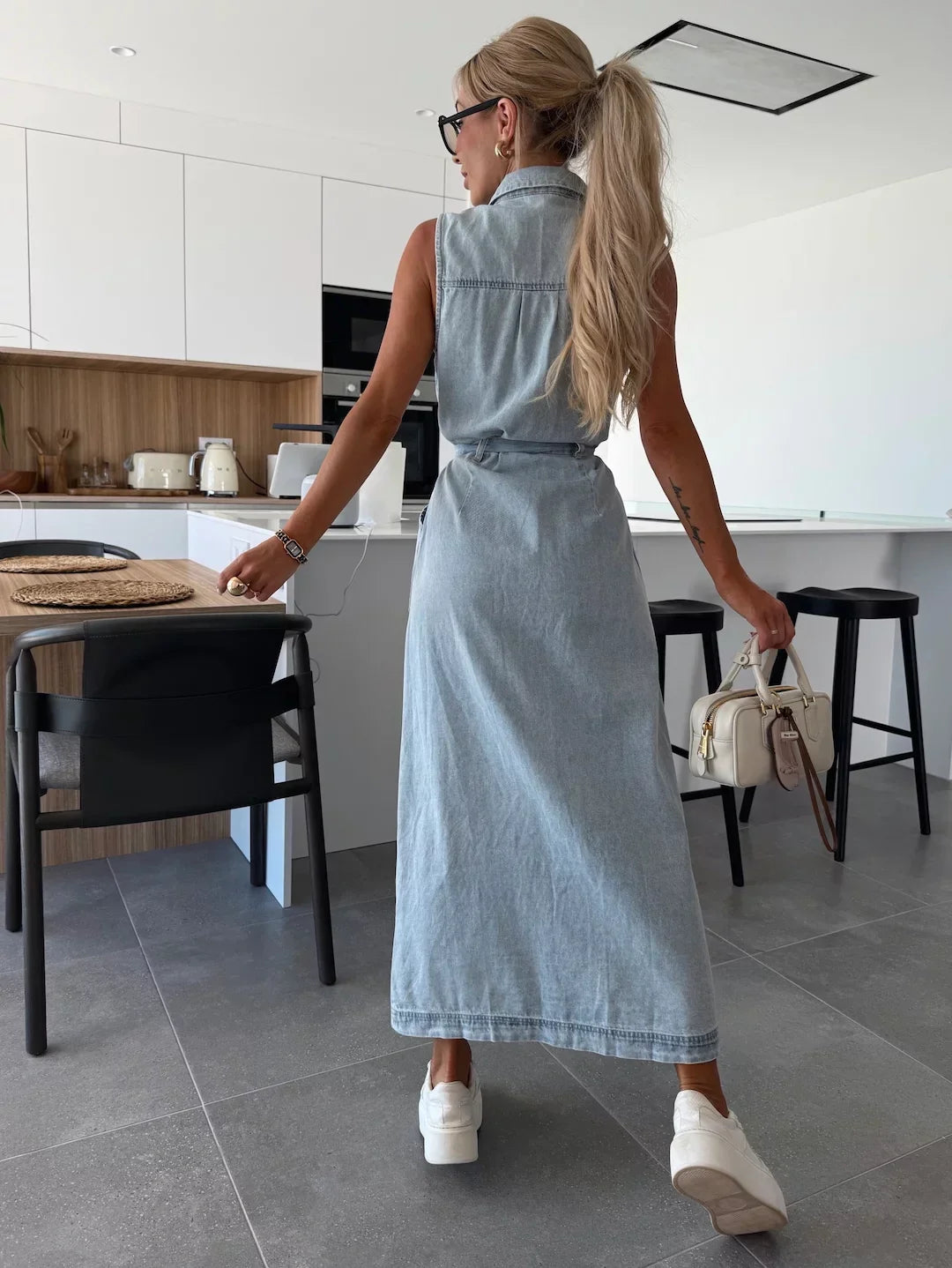 Lauren denim maxi dress