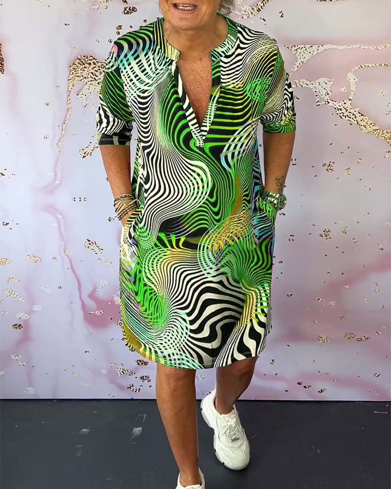 Irene colorful v neck dress