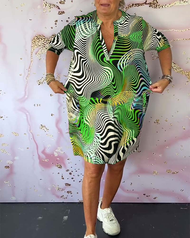 Irene colorful v neck dress