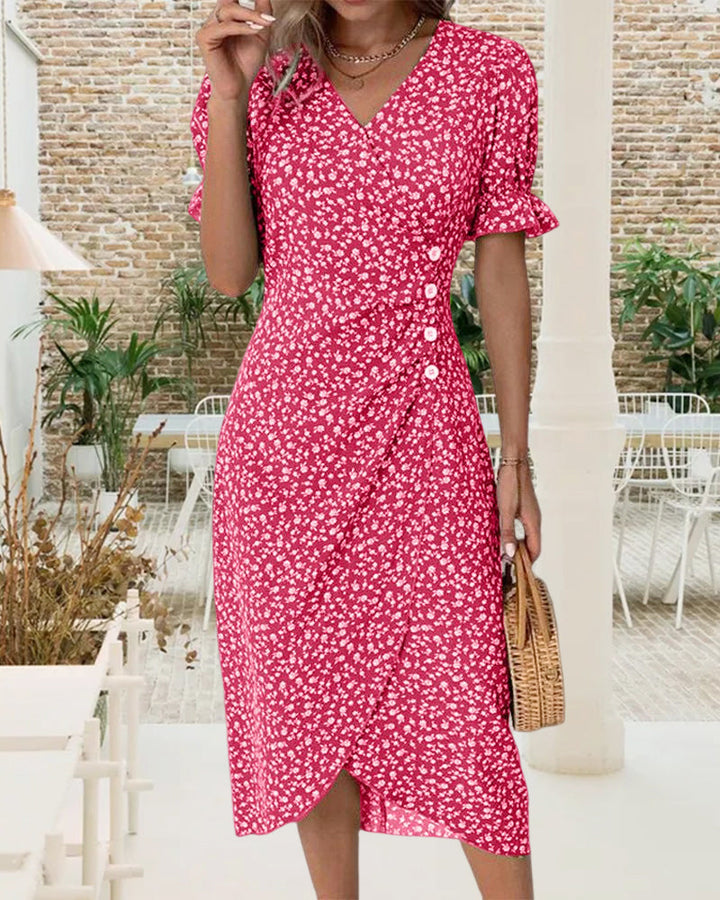 Gloria floral short sleeve dress