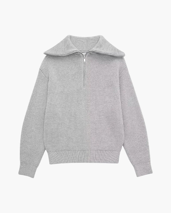 Stuart striped half-zip knit sweater