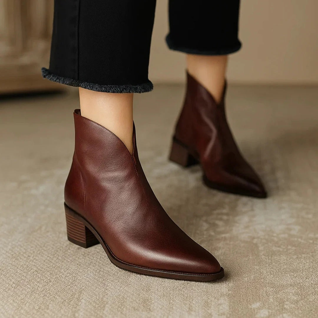 Monica leather orthopedic ankle boots