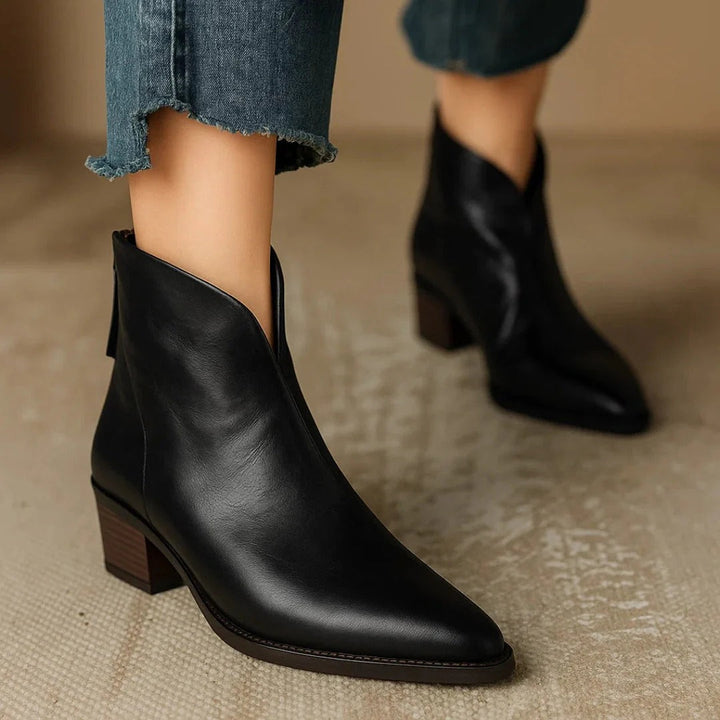 Monica leather orthopedic ankle boots