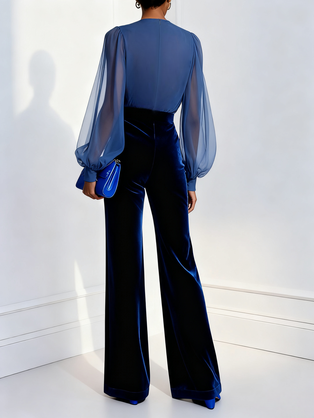 Sandra velvet long sleeve jumpsuit