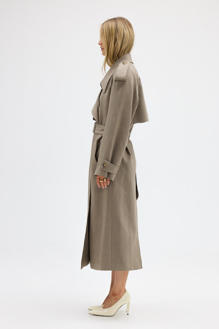 Dillon Trench Coat - Taupe