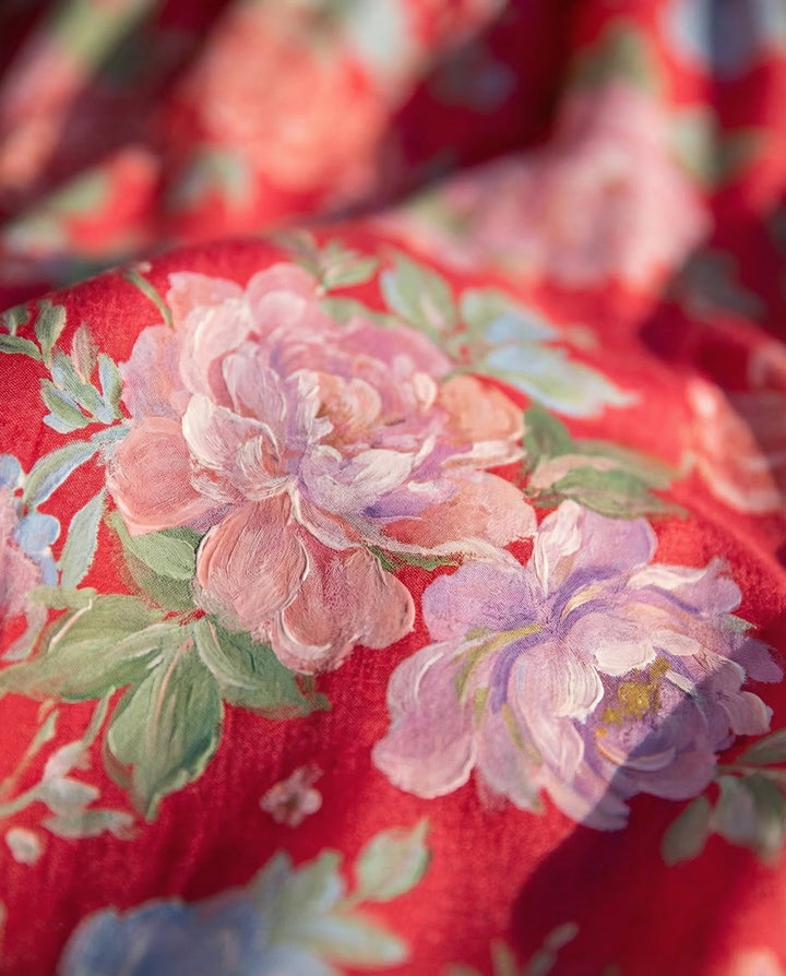 Beverley floral v-neck tiered maxi dress