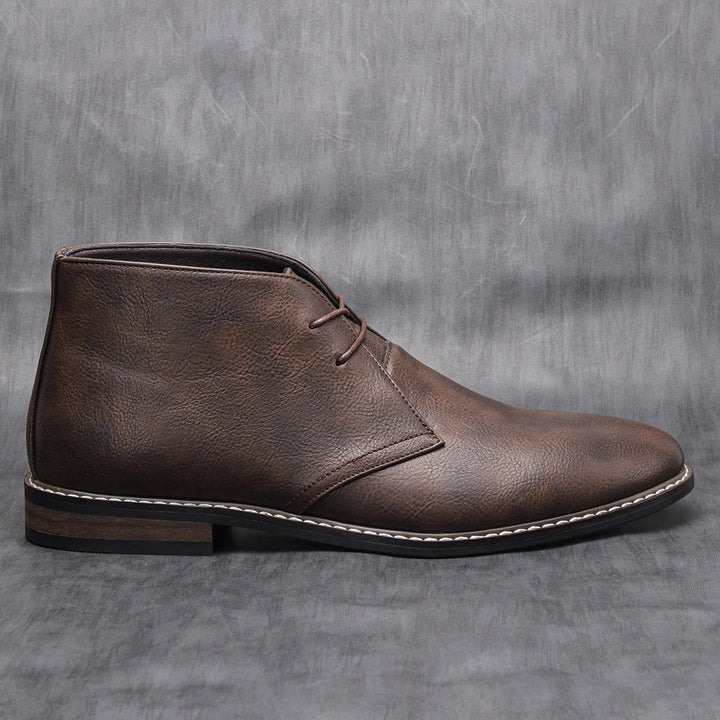 Russell Leather Look Ankle Lace Up Boots