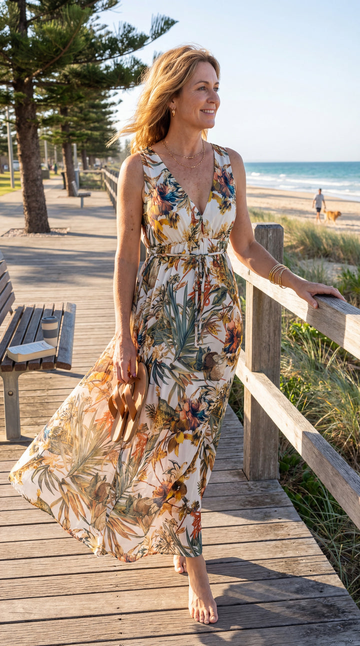 Harriet floral maxi dress open back