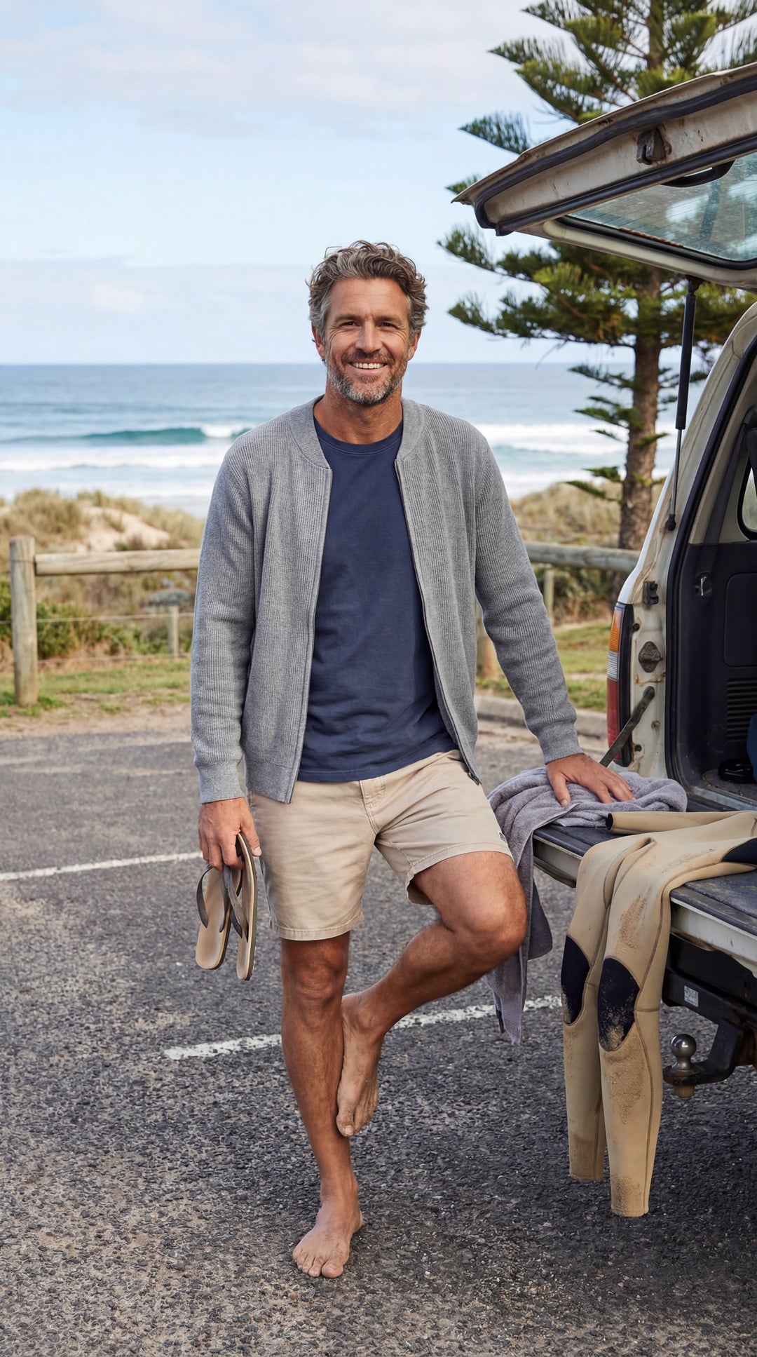Graham ribbed zip cardigan 100% cotton