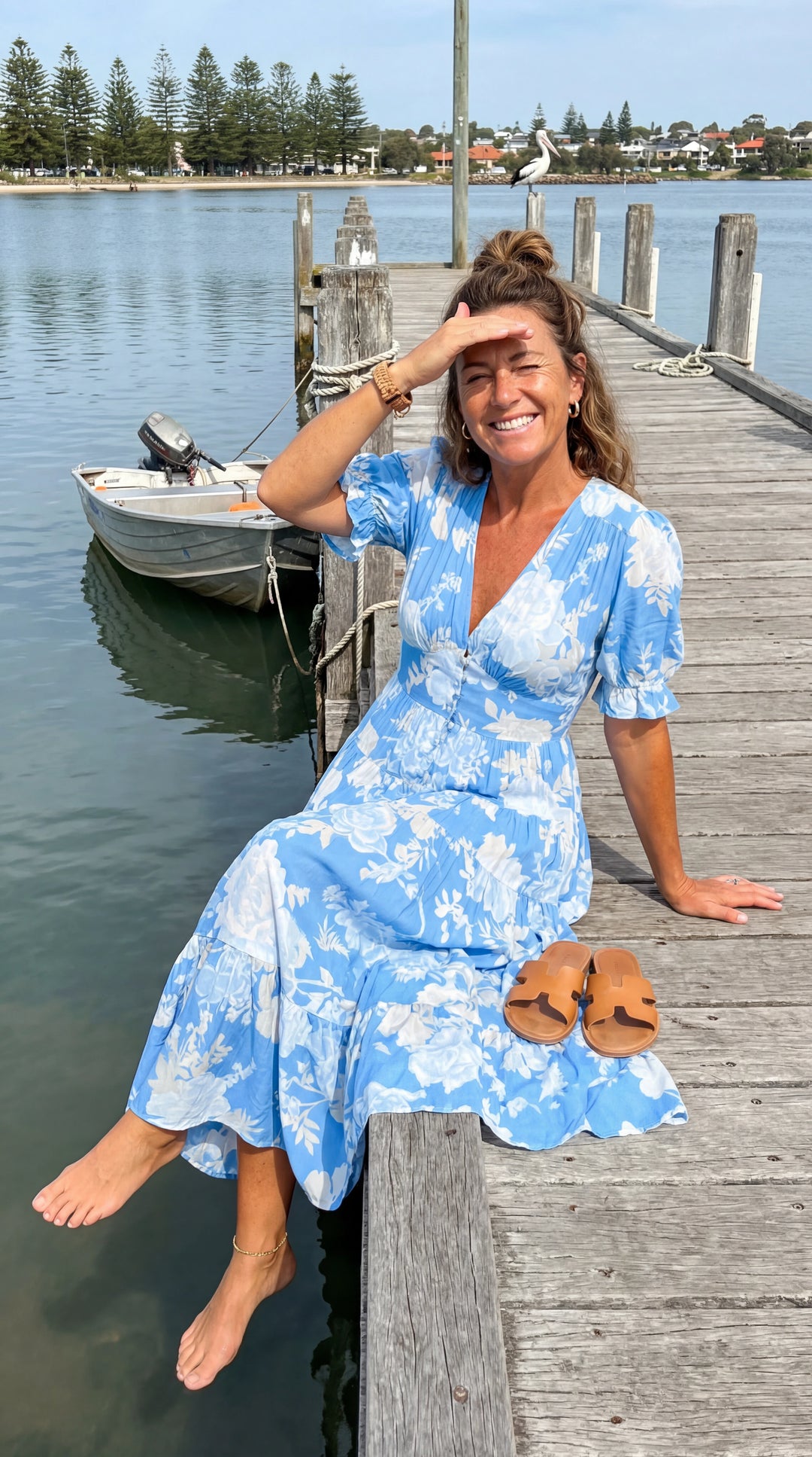 Beverley floral v-neck tiered maxi dress