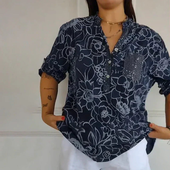 Laura floral v neck blouse